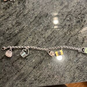 Sterling Silver Charm Bracelet with Colorful Charms